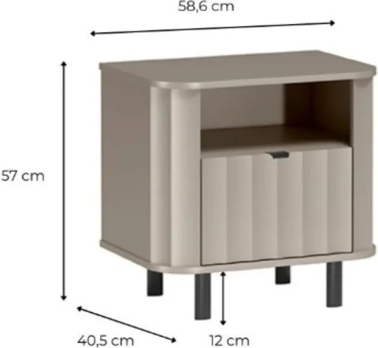 Szafka Nocna 229 MODERNO 58,6 cm Stolik Nocny do Sypialni