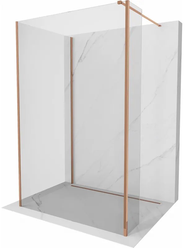 Mexen Kioto ścianka prysznicowa Walk-in 135 x 120 x 40 cm, transparent, różowe złoto - 800-135-120-221-60-00-040
