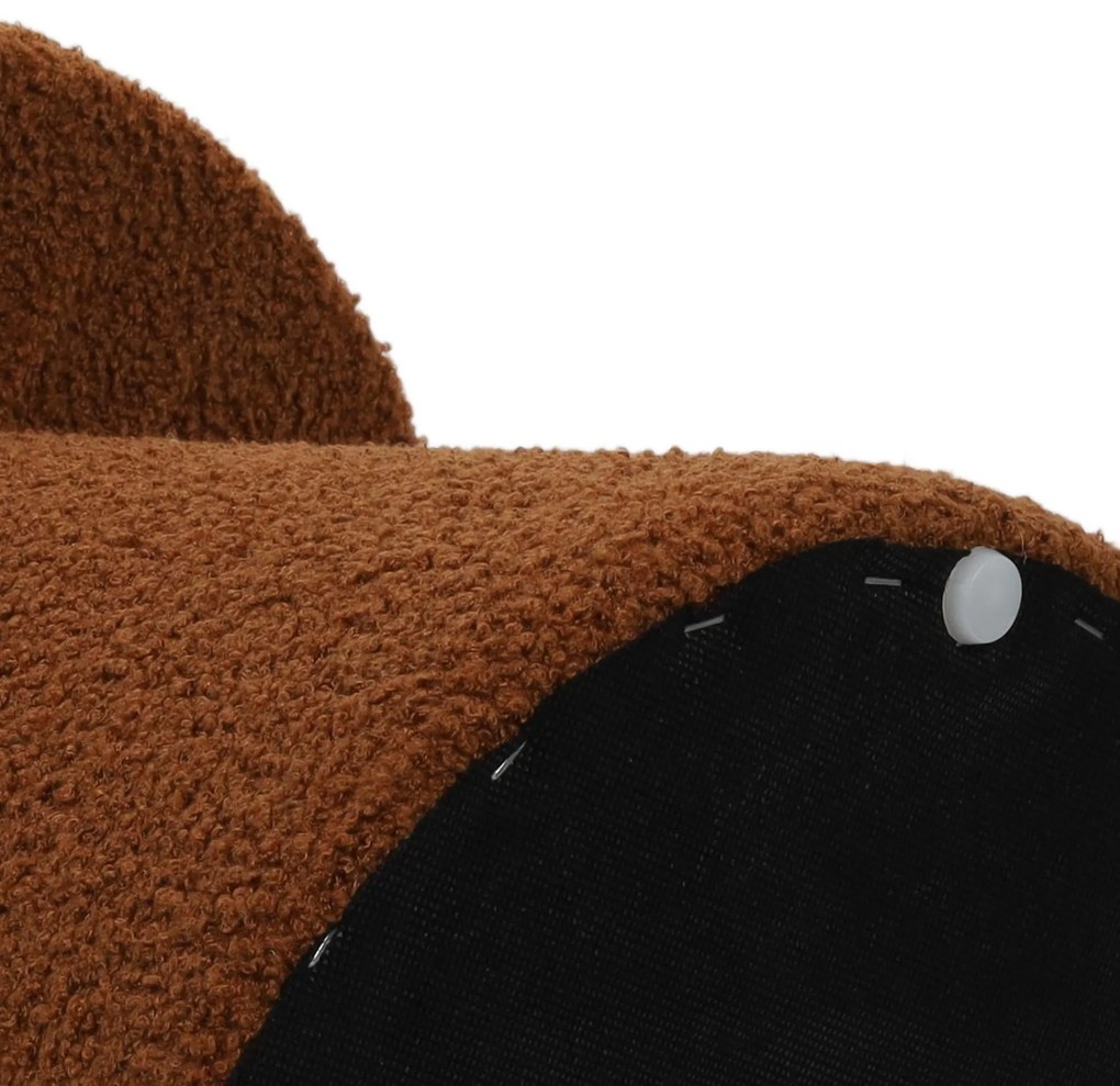 Pufa okrągła tapicerowana TEDDY grzybek boucle, Ø 43 x 38 cm