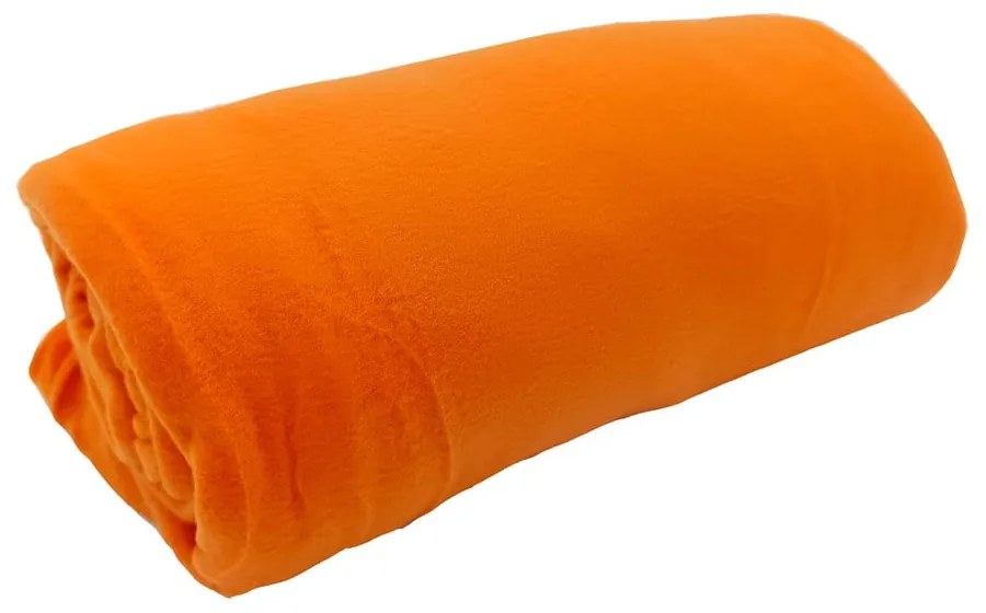 Pomarańczowy polarowy koc 150x200 cm Plain – JAHU collections