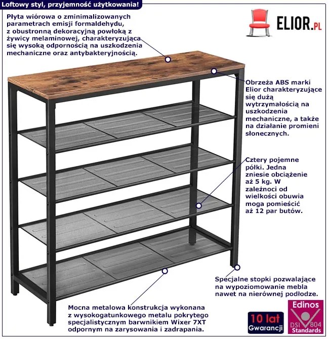 Industrialna szafka na buty do korytarza K0-E69