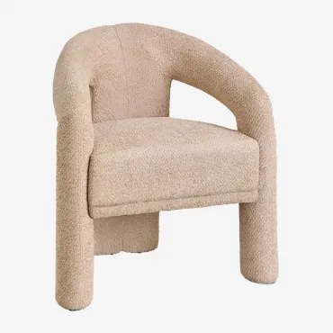Zestaw 4 Tapicerowanych Krzeseł Do Jadalni Greca Gruby Chenille Latte Brown - Sklum