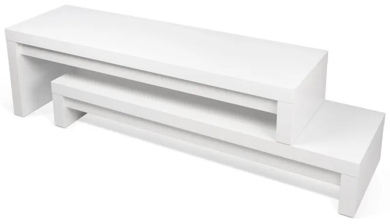 Biały stolik regulowany pod TV TemaHome Cliff Walnut
