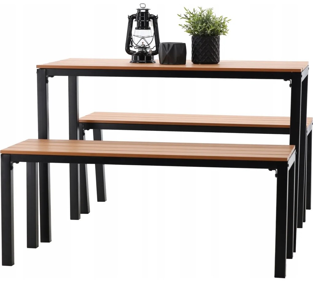 Zestaw mebli ogrodowych Garden brązowy, 3 szt.