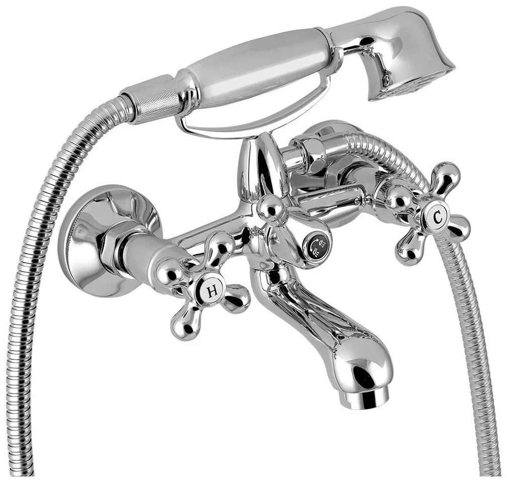 Novaservis - Zestaw wannowy z baterią TITANIA RETRO w błyszczącym chromie