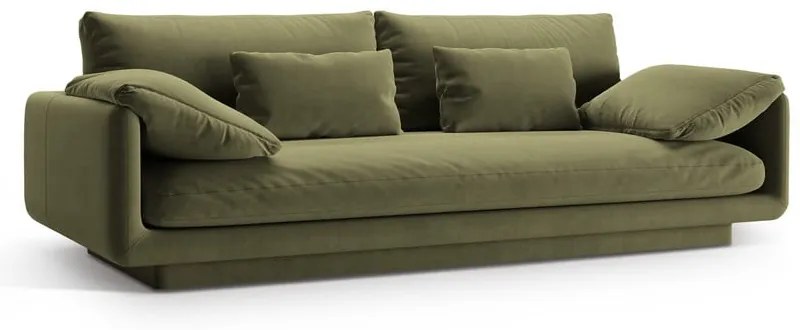 Jasnozielona aksamitna sofa 220 cm Torino – Micadoni