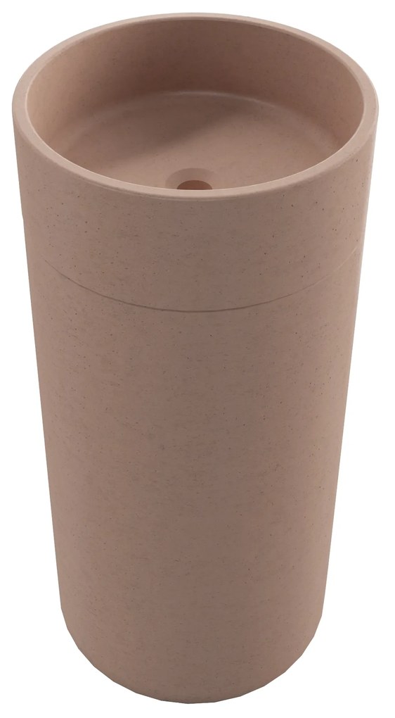 Umywalka betonowa wolostojąca bez otworu na baterię DELIS | Różne kolory : Kolor - Różowy, Podłączenie syfonu - Do ściany