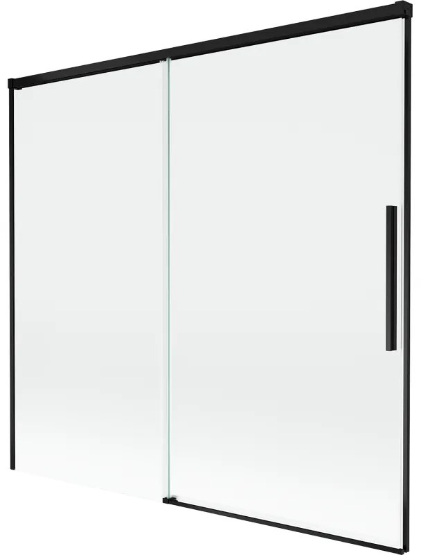 Mexen Rox parawan nawannowy 2-skrzydłowy rozsuwany 170 x 150 cm, transparent, czarny - 8C9-170-001-70-00