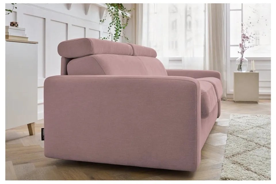 Różowa rozkładana sofa 215 cm Monaco – Bobochic Paris