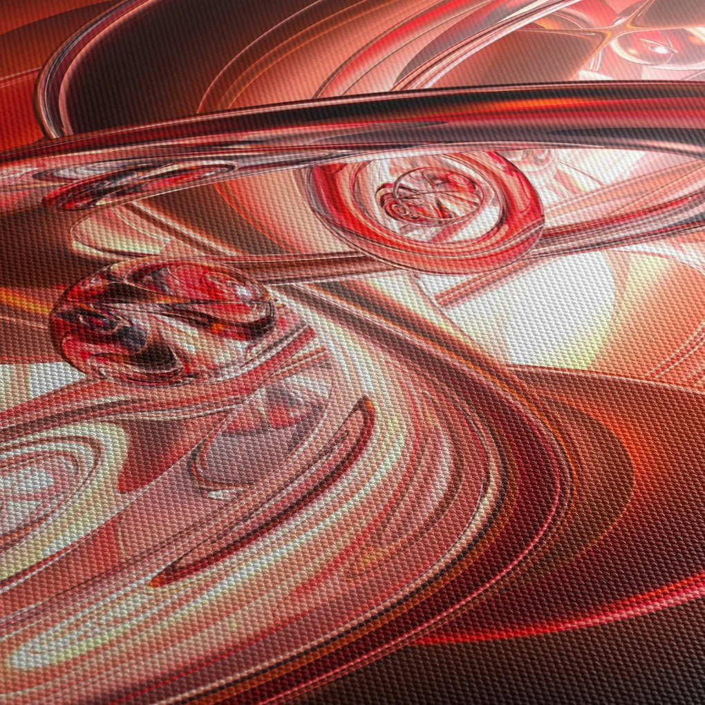 Obraz - czerwone kształty (170x50 cm)