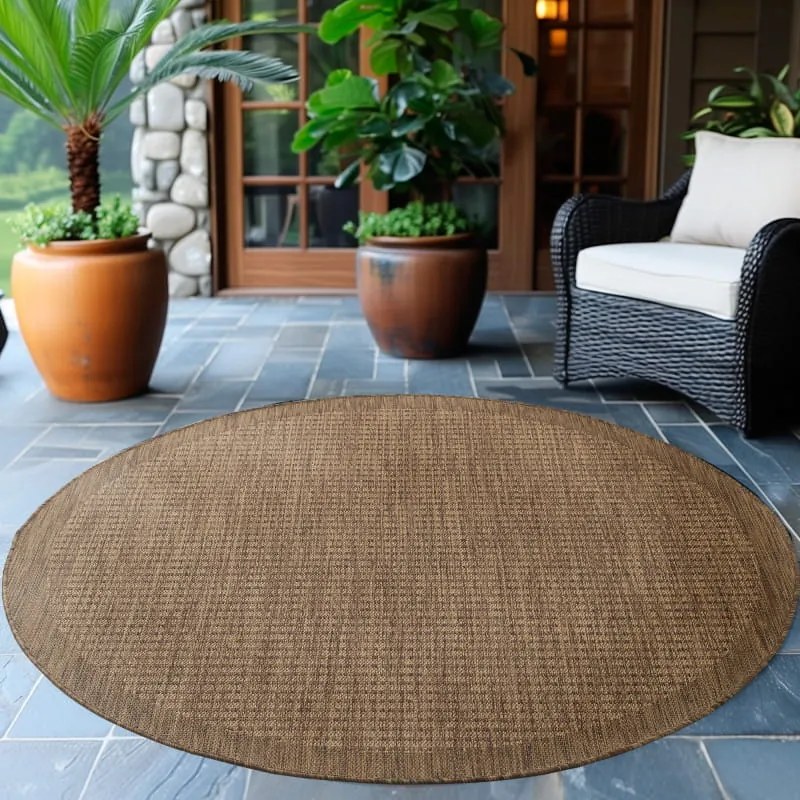 Dywan uniwersalny Giza brązowy 200 cm x 200 cm koło