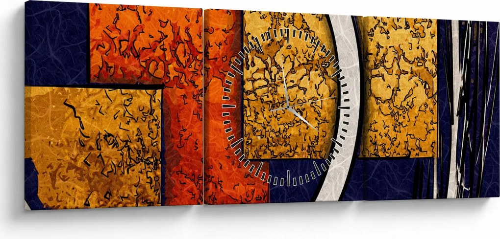 Obraz abstrakcji (z zegarem) (90x30 cm)