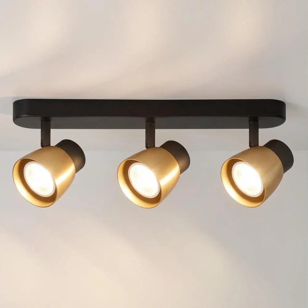 Brilagi - Oprawa punktowa NUGGET 3xGU10/30W/230V czarna/złota