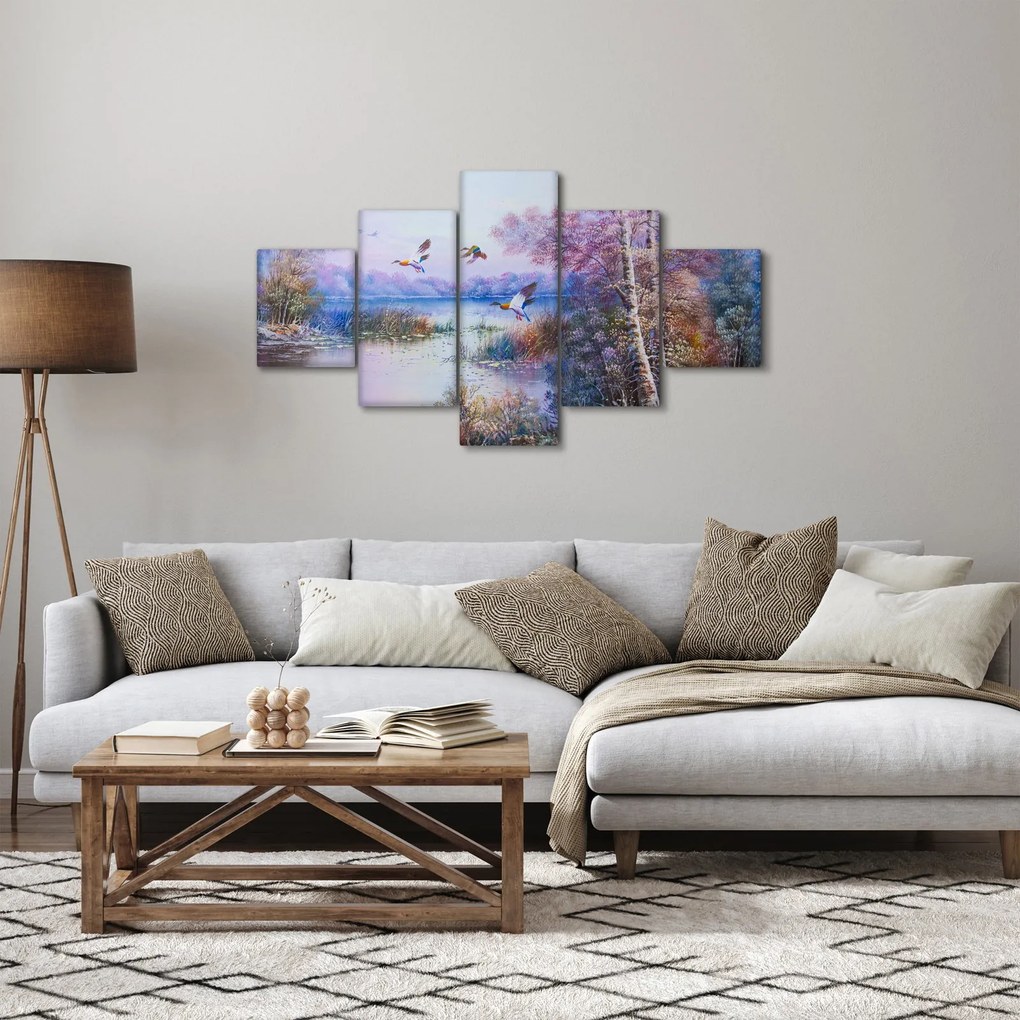 Obraz - Idzie jesień, obraz olejny (125x70 cm)