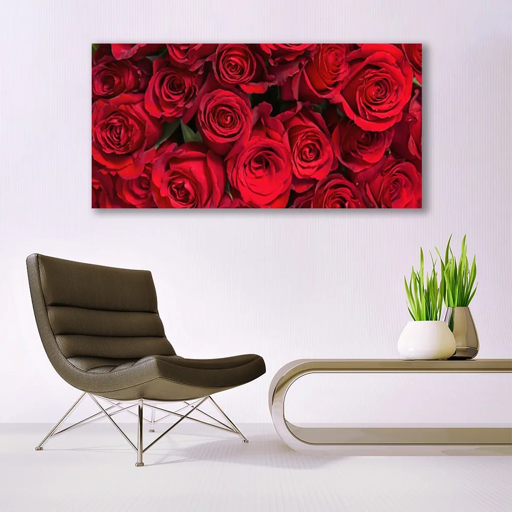 Obraz Canvas Czerwone Róże Kwiaty Natura
