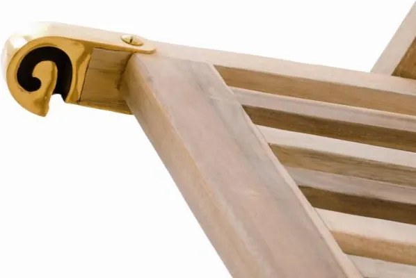 Leżak Garth z drewna tekowego z podnóżkiem