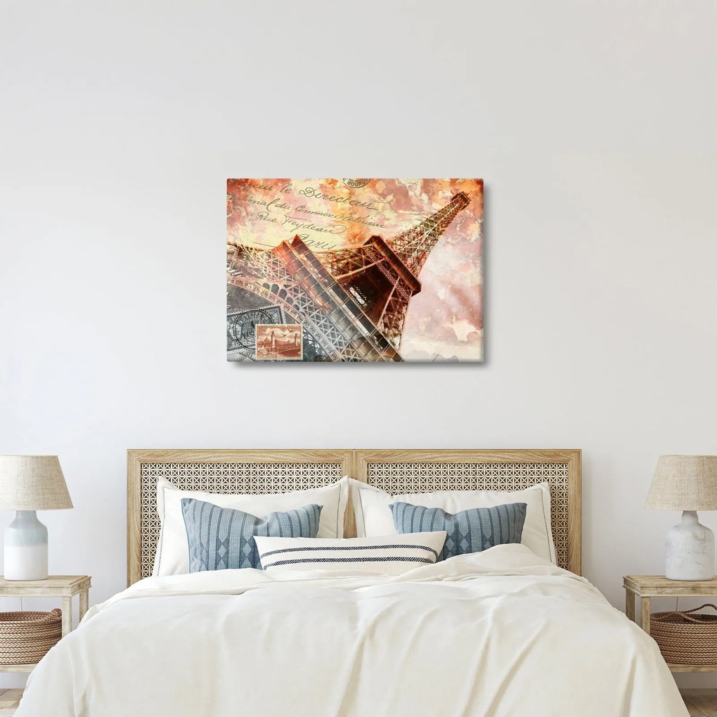 Obraz - Wieża Eiffla w stylu vintage (70x50 cm)
