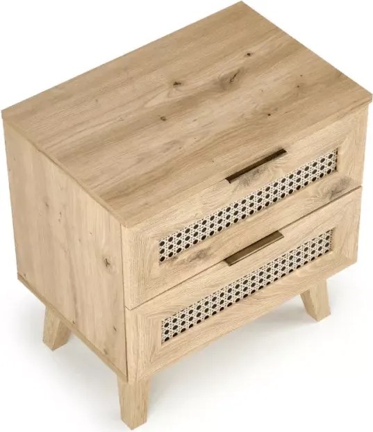 Nowoczesna szafka nocna CALVIRO SN-1 w dekorze dąb artisan – elegancki i funkcjonalny mebel do sypialni w naturalnym stylu
