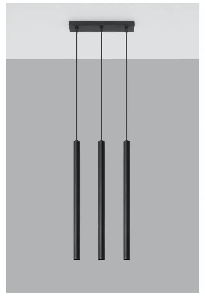 Czarna lampa wisząca Nice Lamps Fideus, dł. 30 cm