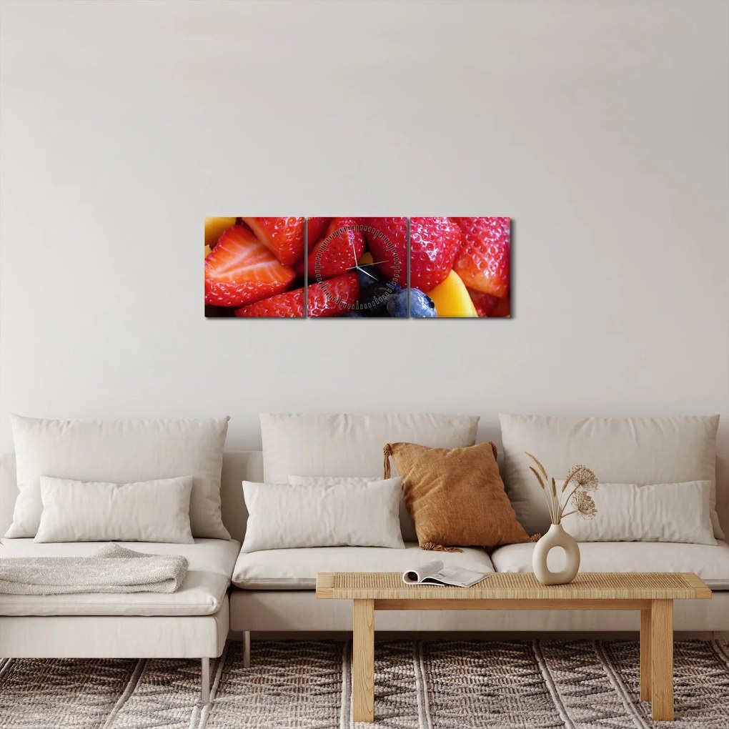 Obraz owoców (z zegarem) (90x30 cm)
