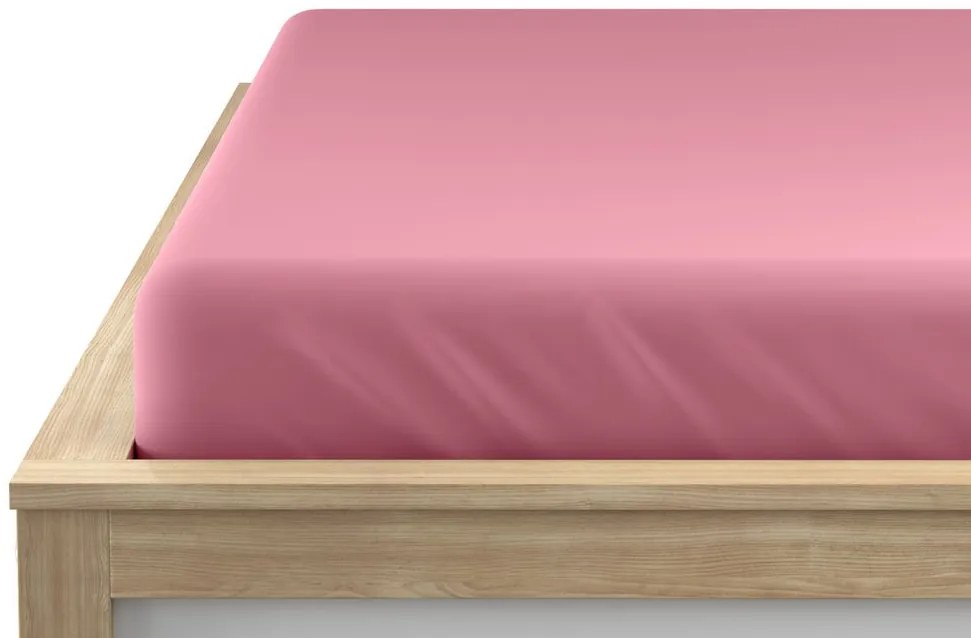 PrzytulneMieszkanie.pl Nieprzemakalne prześcieradło do dziecięcego łóżeczka JERSEY 70x140 cm różowe