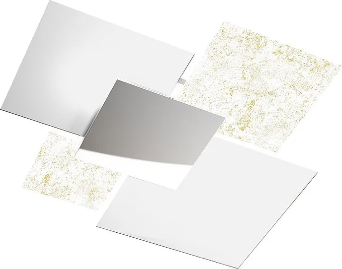 Nowoczesna lampa sufitowa 1088/90-FO Białe szkło i złoty liść 4xE27