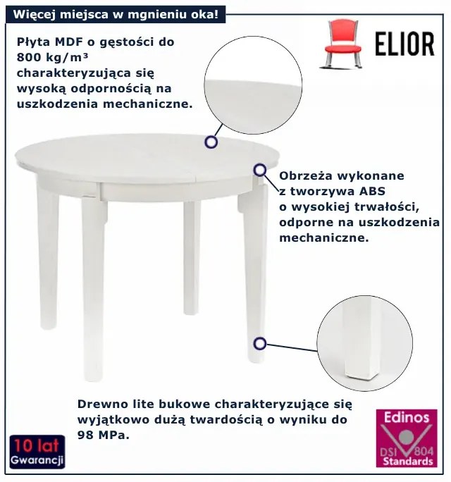 Biały rozkładany stół B5-E88