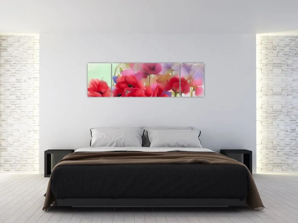 Obraz maków (170x50 cm)