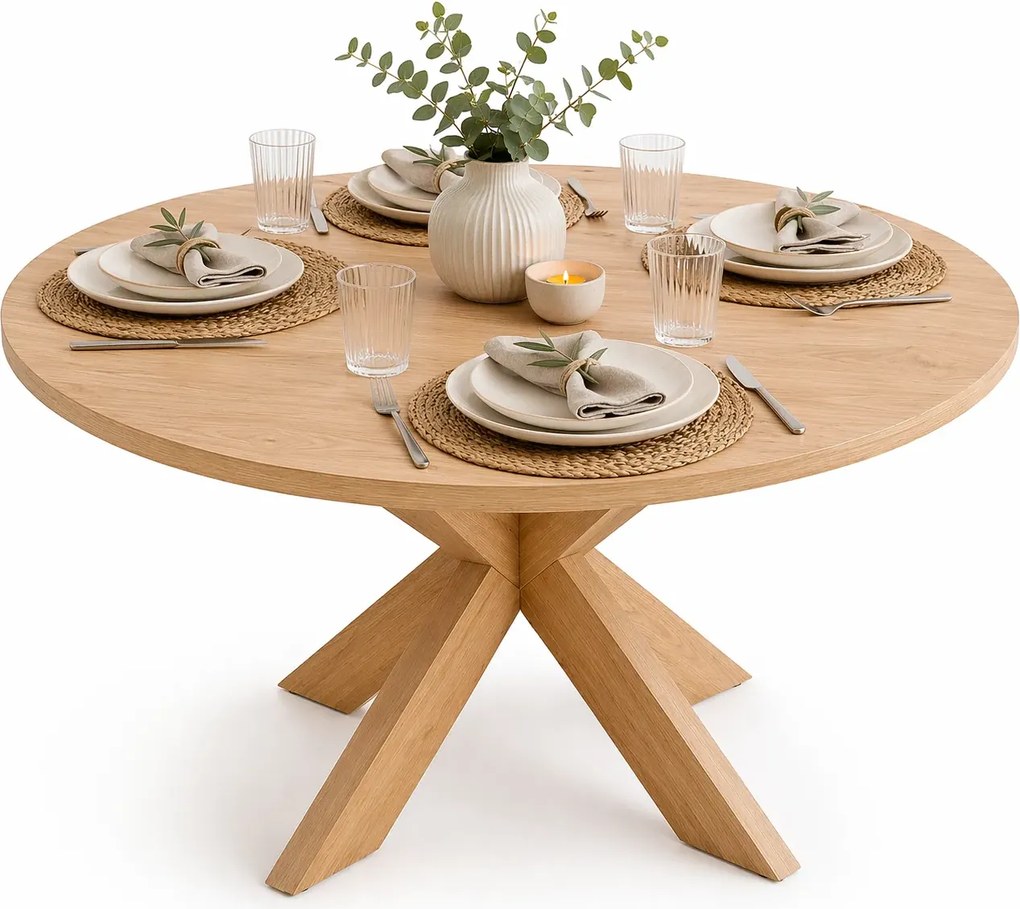 Okrągły stół w stylu skandynawskim dąb naturalny N5-T55