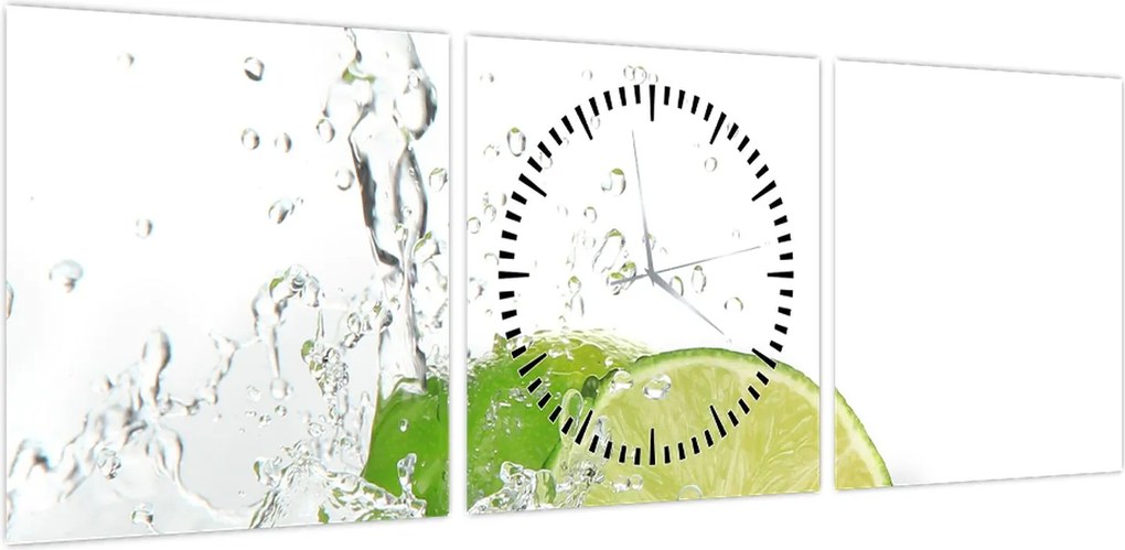 Obraz - Soczyste cytryny (z zegarem) (90x30 cm)