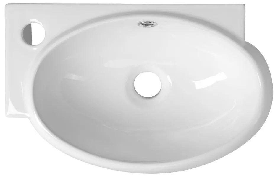 Biała ceramiczna umywalka 43x28,5 cm Ribera – Sapho