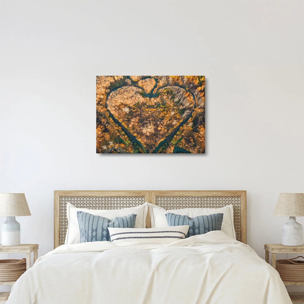 Obraz - Rzeka w kształcie serca (70x50 cm)