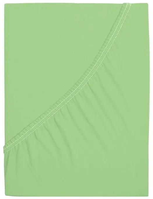 PrzytulneMieszkanie.pl Prześcieradło jersey z mako bawełny LUXORA 90x200 cm jasnozielone