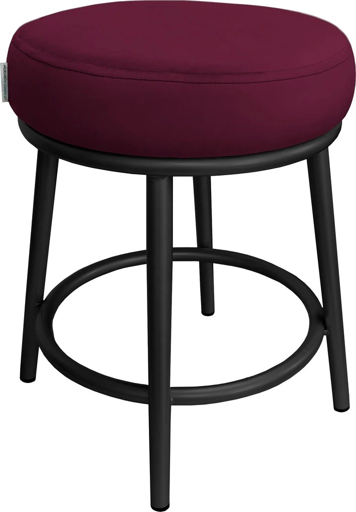Taboret Ben tkanina Welur stelaż metalowy STOŁEK LOFT : Kolor Stelaża - Czarny , Kolor tkaniny - VELVET - MG02, Typ tkaniny - Velvet