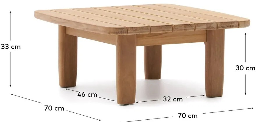 Stolik ogrodowy z litego drewna tekowego 70x70 cm Tirant – Kave Home