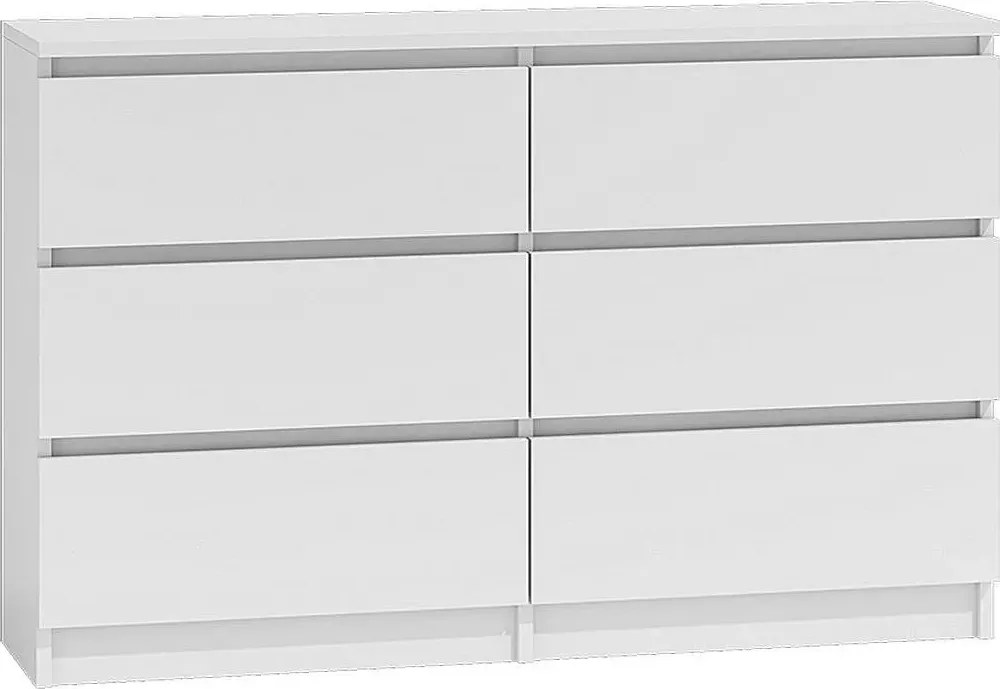 Biała Komoda Z 6 Szufladami G3-P74