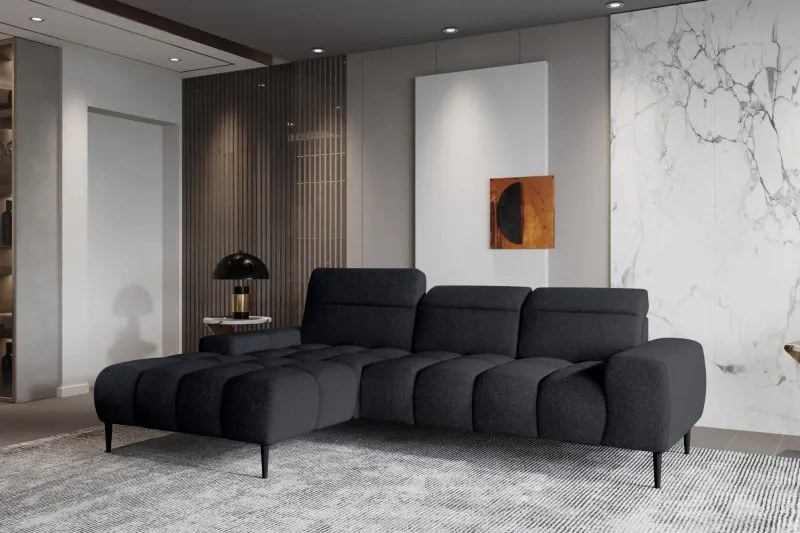 Narożnik GIANO S układ L Lewostronny z elektryczną regulacją siedziska w ktaninie AUSTIN 21 WERSAL