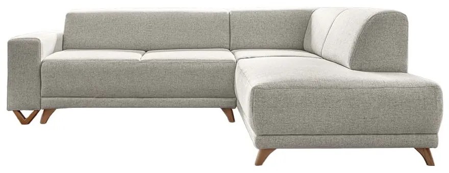 Beżowy rozkładany/ze schowkiem narożnik (prawostronny/w kształcie litery L) Classy Sophie – Miuform