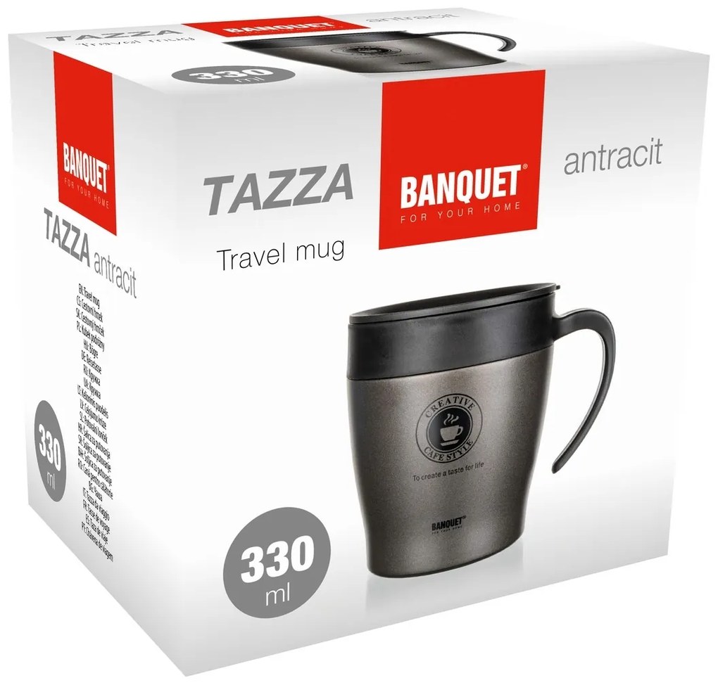 Banquet Kubek termiczny podróżny TAZZA 330 ml,antracytowy