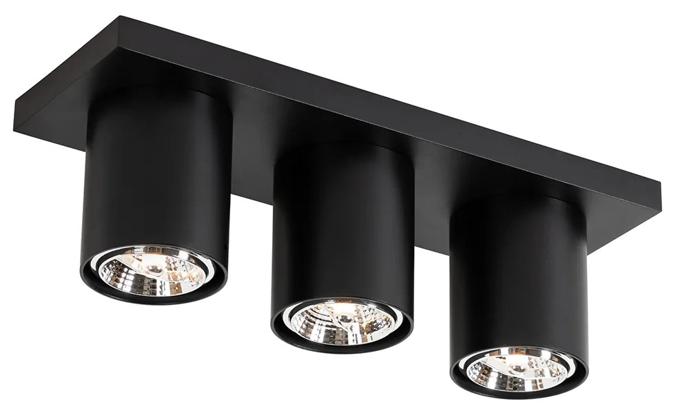 Nowoczesny Plafon / Reflektorek / Spot / Spotow / Lampy sufitowe czarny 3-punktowy - Tubo Nowoczesny Oswietlenie wewnetrzne