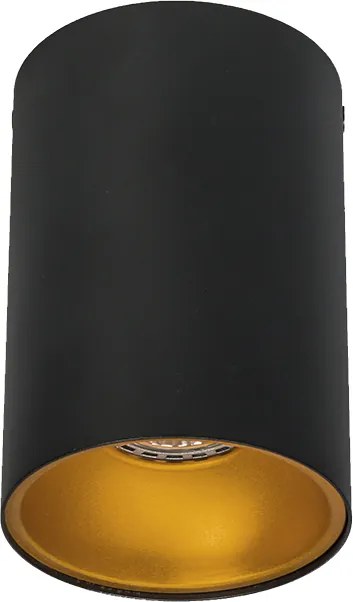 Zestaw 6 nowoczesnych reflektorów czarno-złotych GU10 50mm - Deep