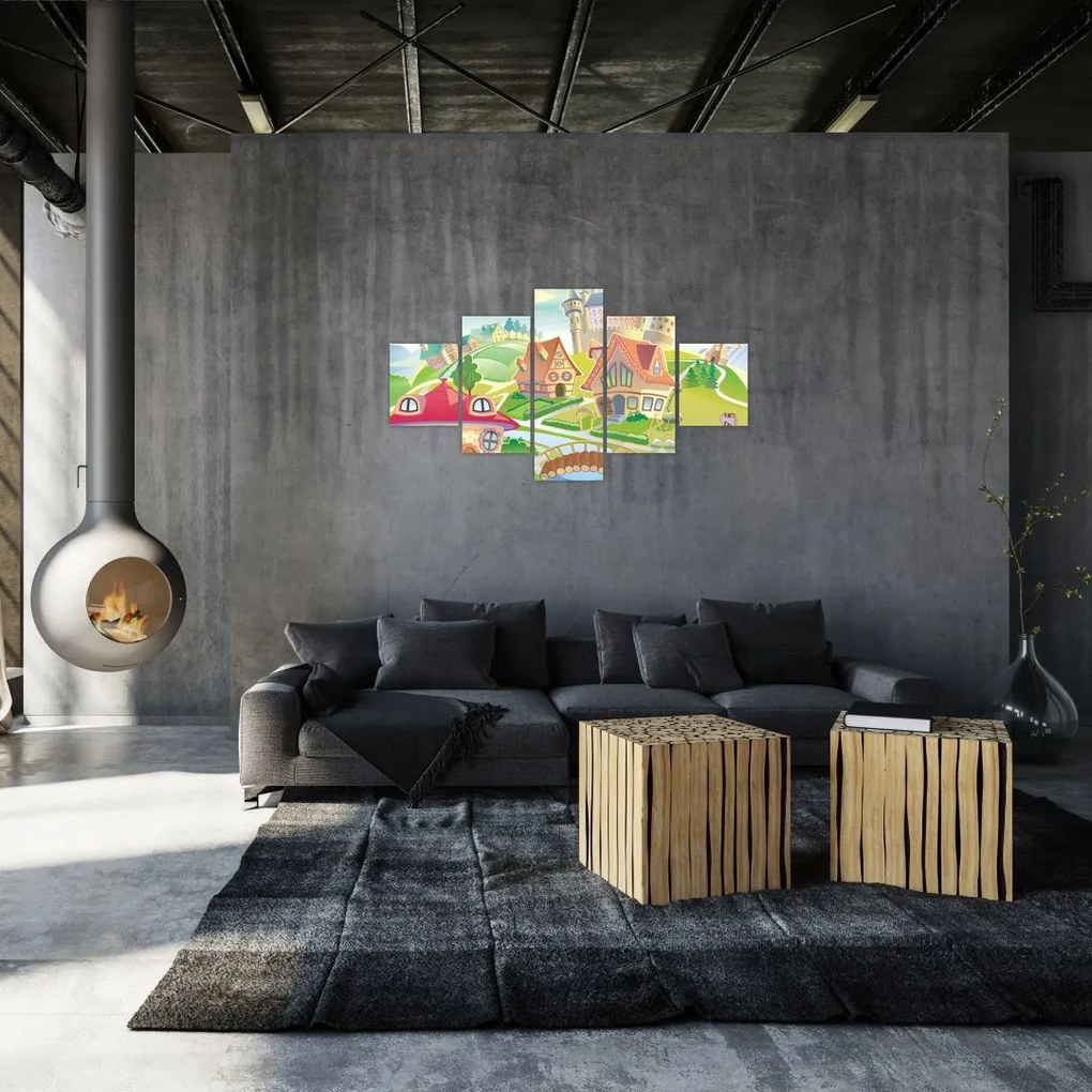 Obraz - Kolorowe miasteczko (125x70 cm)