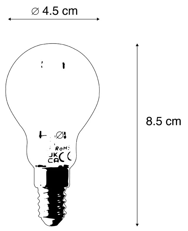 Zestaw 5 Inteligentna lampa E14 ściemnialna w lampie Kelvin LED P45 4,5W 470 lm 1800-4000K