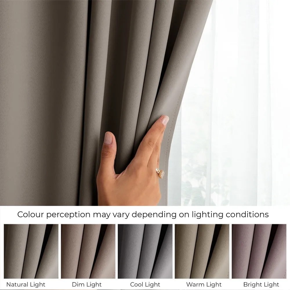Szarobrązowa zaciemniająca zasłona termiczna 140x245 cm Pleat – Restilo