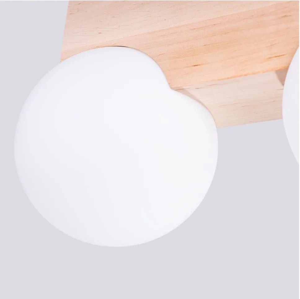 Biało-naturalna lampa sufitowa ze szklanym kloszem ø 12 cm Solum – Sollux