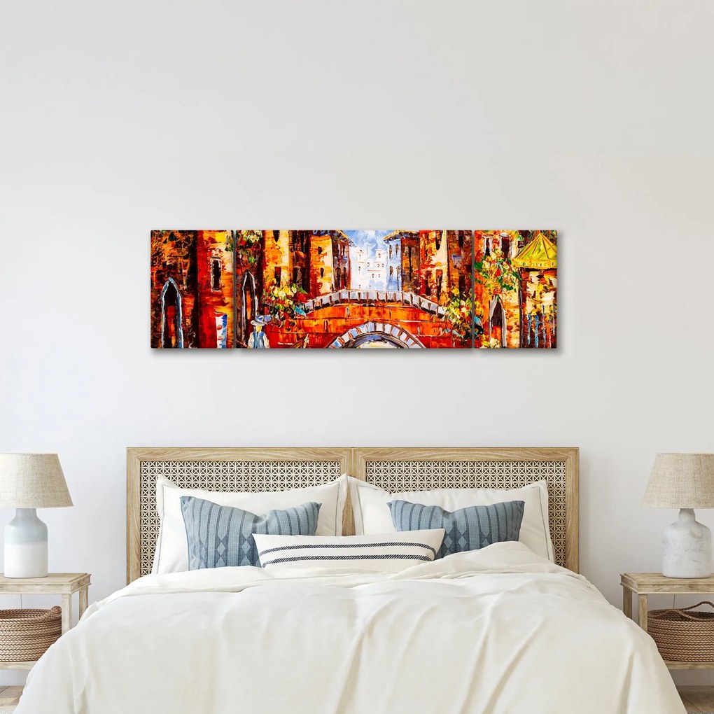 Obraz - Obraz olejny przedstawiający miasto III. (170x50 cm)