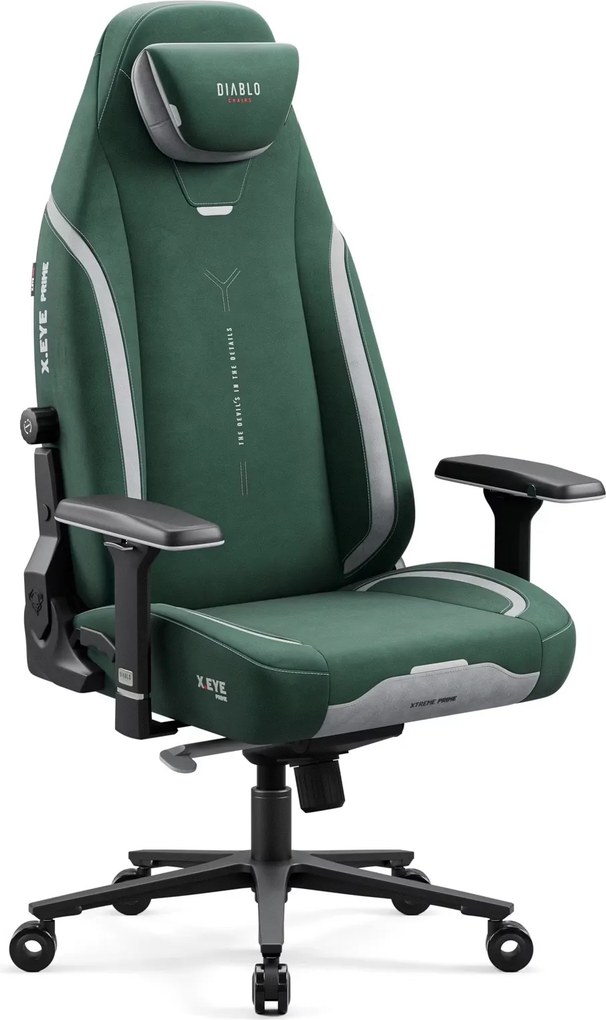 Fotel gamingowy materiałowy Diablo X-Eye Prime Normal Size, Forest Green