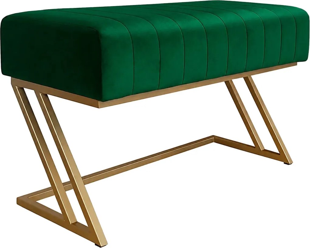 Ławka ZETA tkanina Welur loft ławka metal : Kolor Stelaża - Złoty, Kolor tkaniny - VELVET - MG25, Typ tkaniny - Velvet