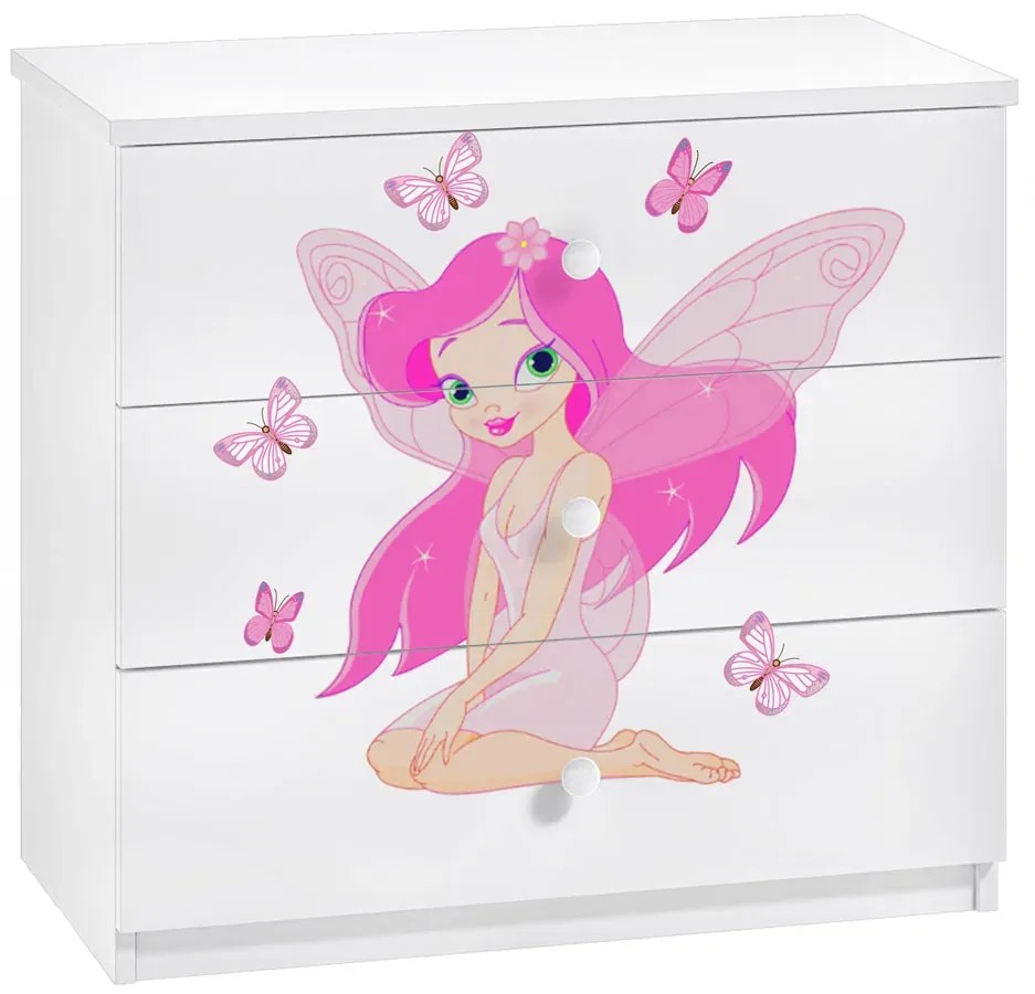 Biała komoda dla dzieci z wróżką Z3-H16
