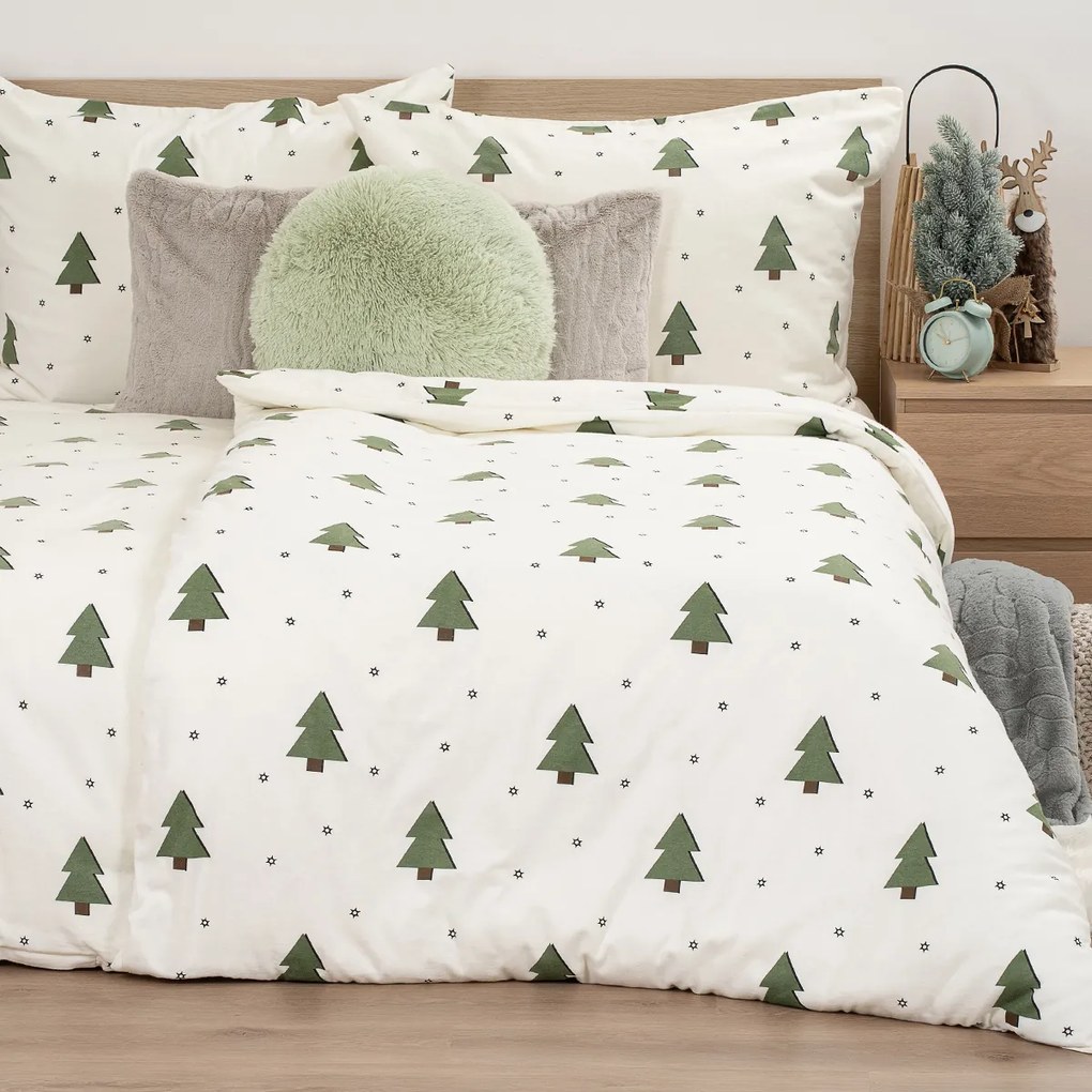 4Home Pościel flanelowa Little Trees, 220 x 200 cm, 2 szt. 70 x 90 cm, 220 x 200 cm, 2 szt. 70 x 90 cm